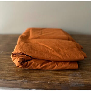 Quince Organic Cotton Queen Duvet Cover Terracotta Burnt Orange Bedding Bed